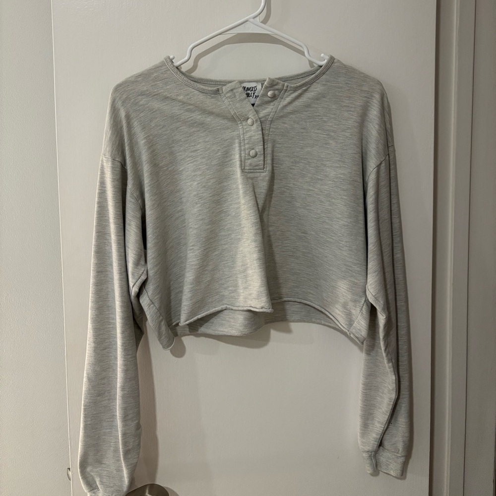 Grey crop PP long sleeve
